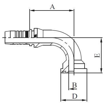 BRIDA ISO/SAE 90º  6.000 LIBRAS M23691